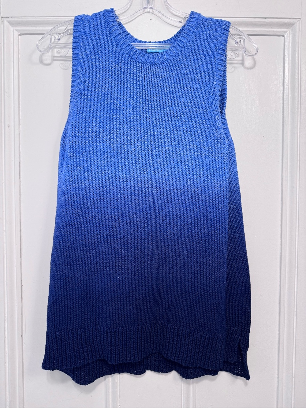 J. McLaughlin Blue Ombre Sleeveless Crewneck Knit